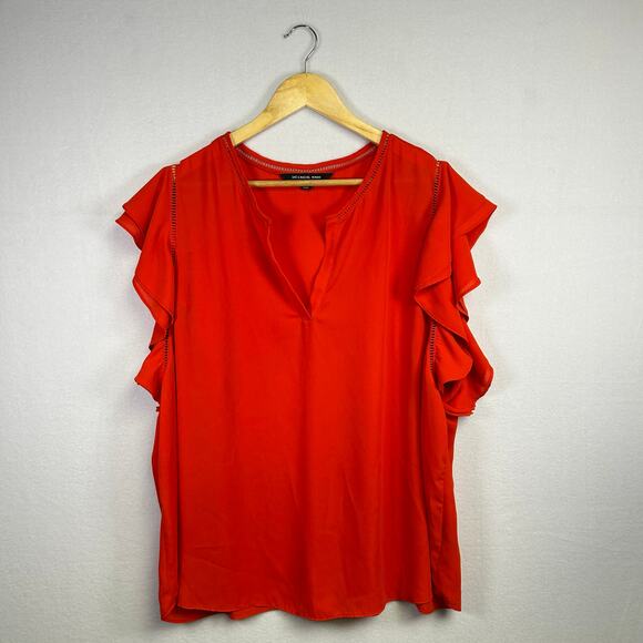Zac & Rachel Woman's Blouse Top - Size Large Red Modern Chic Career - Picture 1 of 11